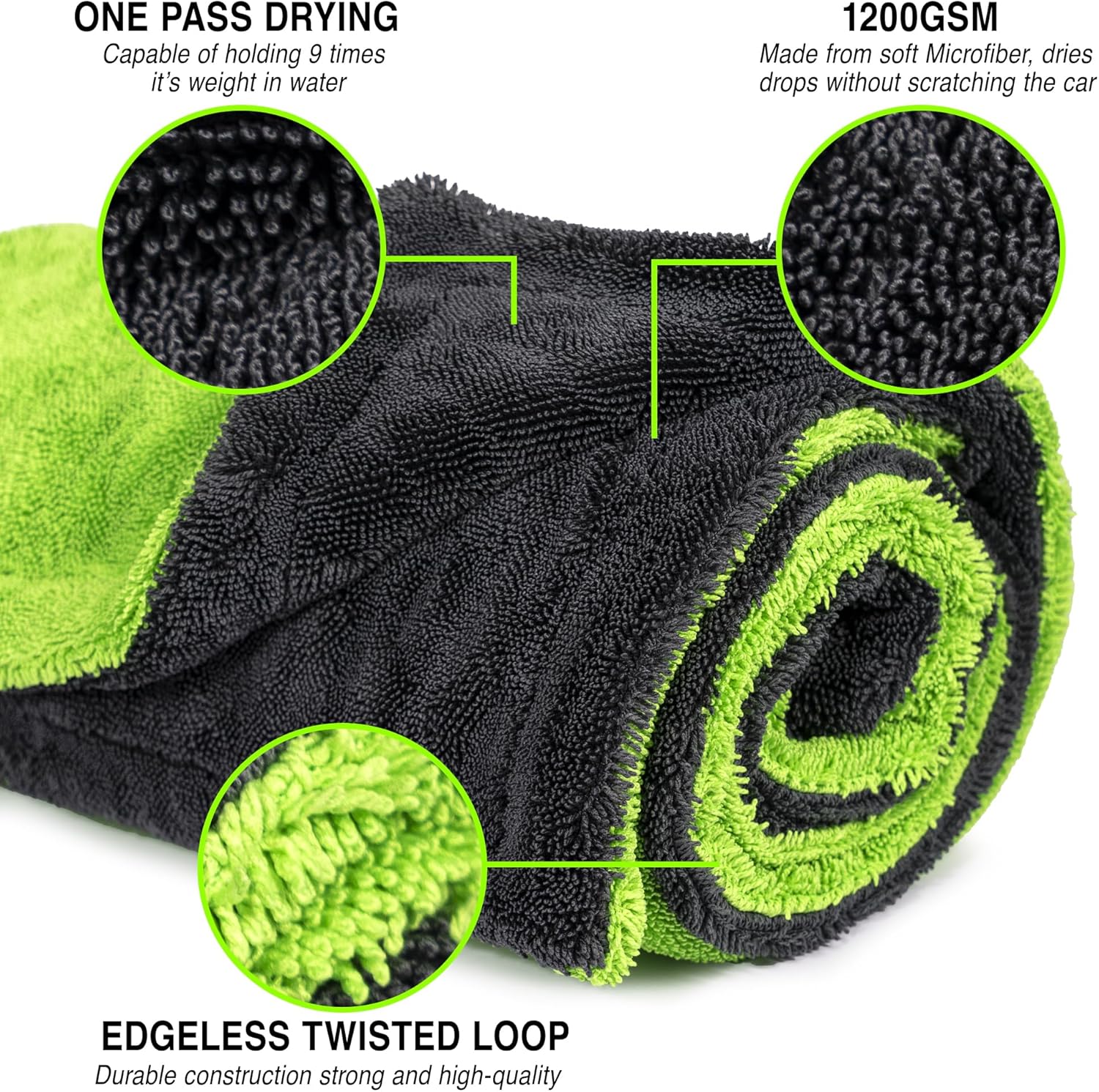 1200GSM Edgeless Twisted Loop Towel: The Ultimate Scratch-Free Car Dry