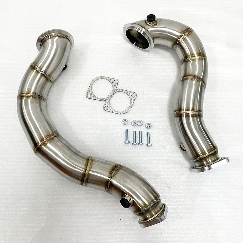 N54 Bolt-On Elite Performance Bundle (Stepped HD Intercooler, Dual 3" SS304 Downpipes, Aluminum Charge Pipe & BOV Conversion Kit)