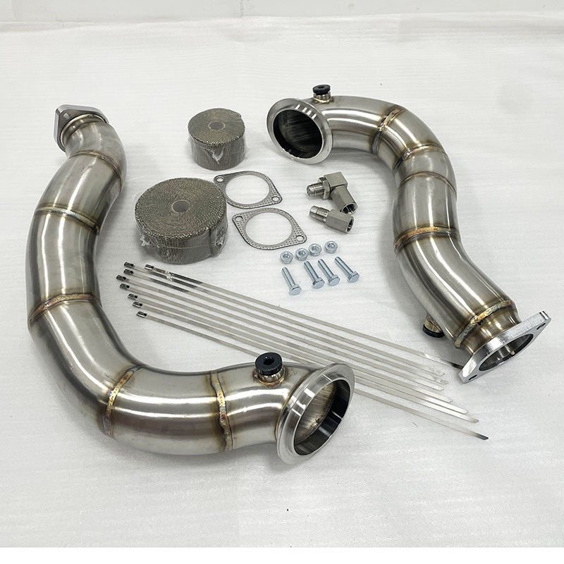 N54 Bolt-On Elite Performance Bundle (Stepped HD Intercooler, Dual 3" SS304 Downpipes, Aluminum Charge Pipe & BOV Conversion Kit)
