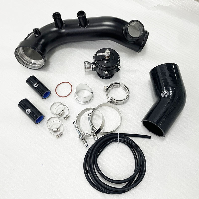 N54 Bolt-On Elite Performance Bundle (Stepped HD Intercooler, Dual 3" SS304 Downpipes, Aluminum Charge Pipe & BOV Conversion Kit)
