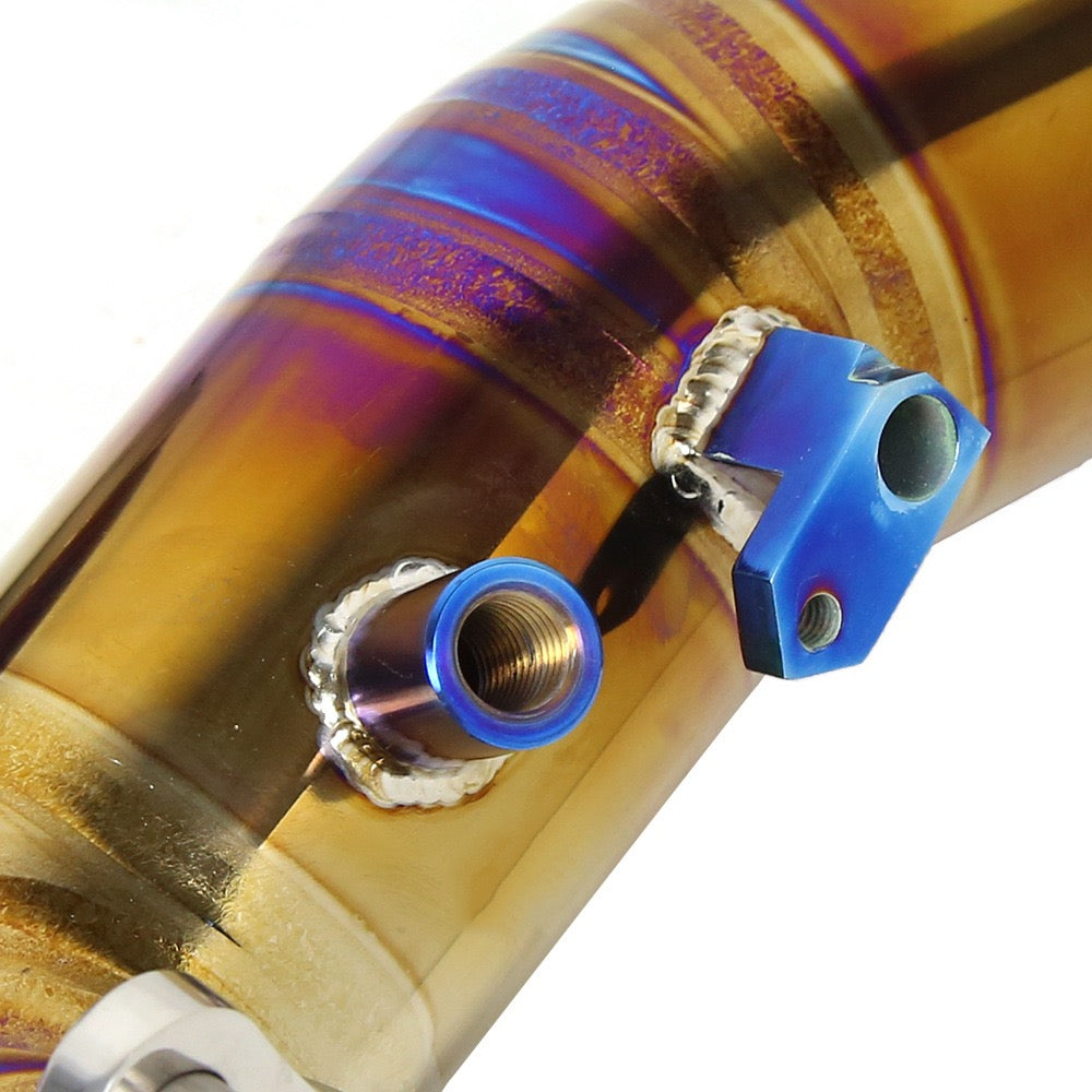 BMW B58 Gen 1 High-Performance Pie-Cut Titanium Charge Pipe Kit (Burnt Blue/Purple Finish)