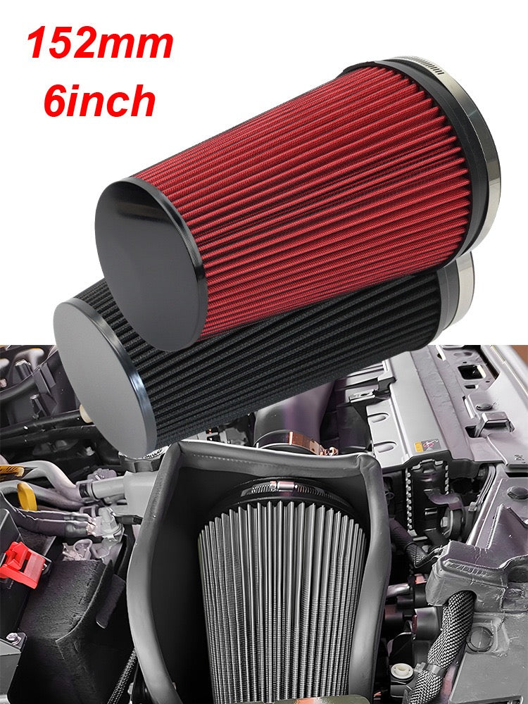 Automotive high-flow air intake modification with mushroom head 150MM air filter, winter mushroom head, universal air filter 6 inches.