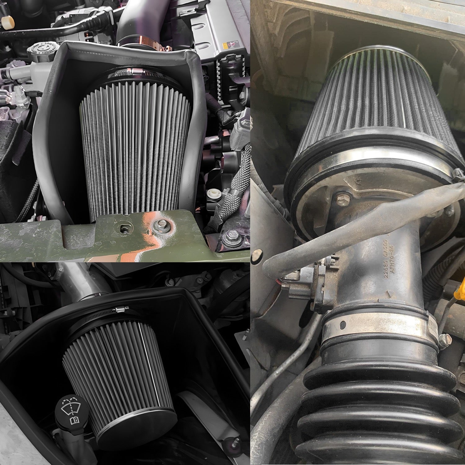 Automotive high-flow air intake modification with mushroom head 150MM air filter, winter mushroom head, universal air filter 6 inches.