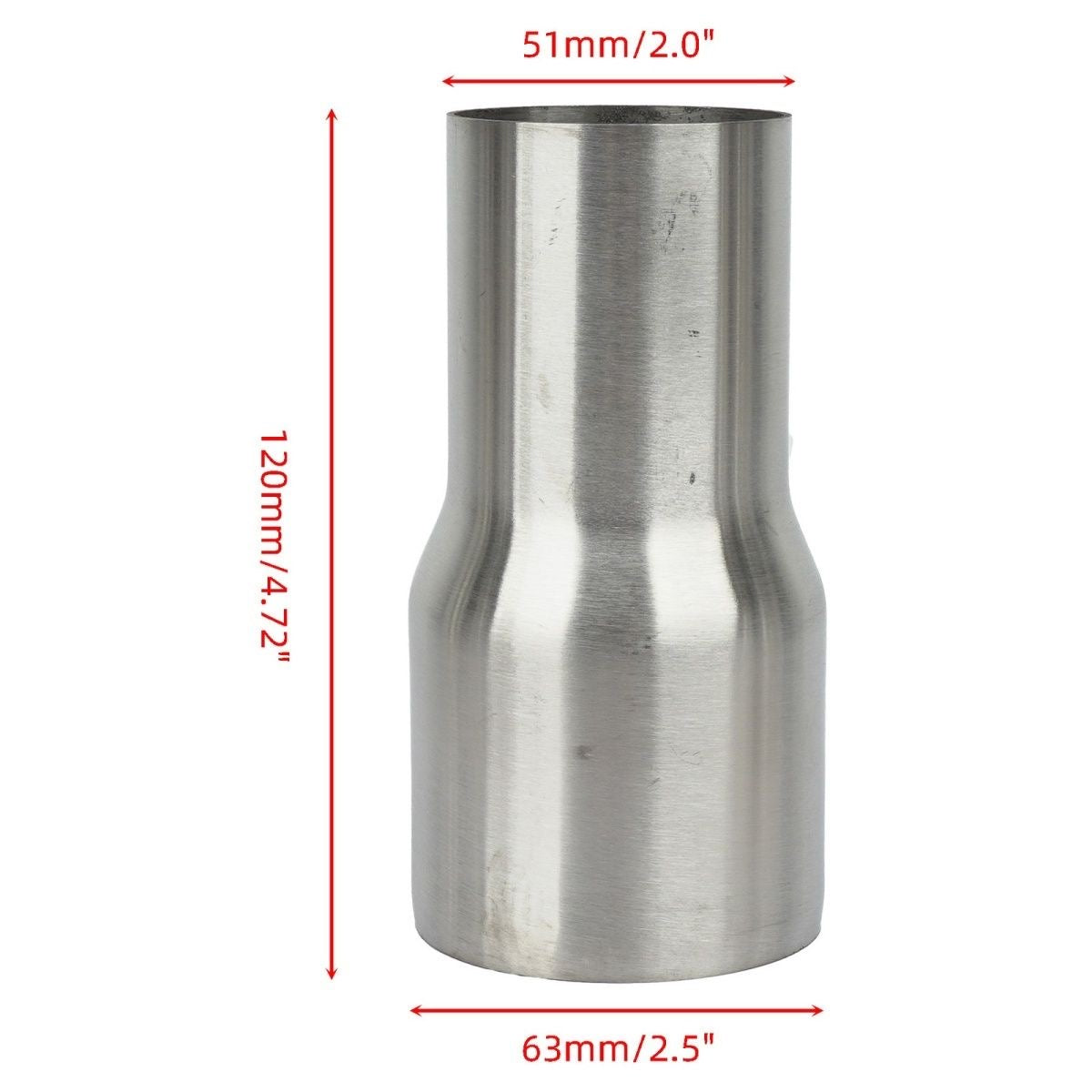Premium Stainless Steel Exhaust Component Adapter / Reducer Pipe Connector 51/57/63/76/89/102mm