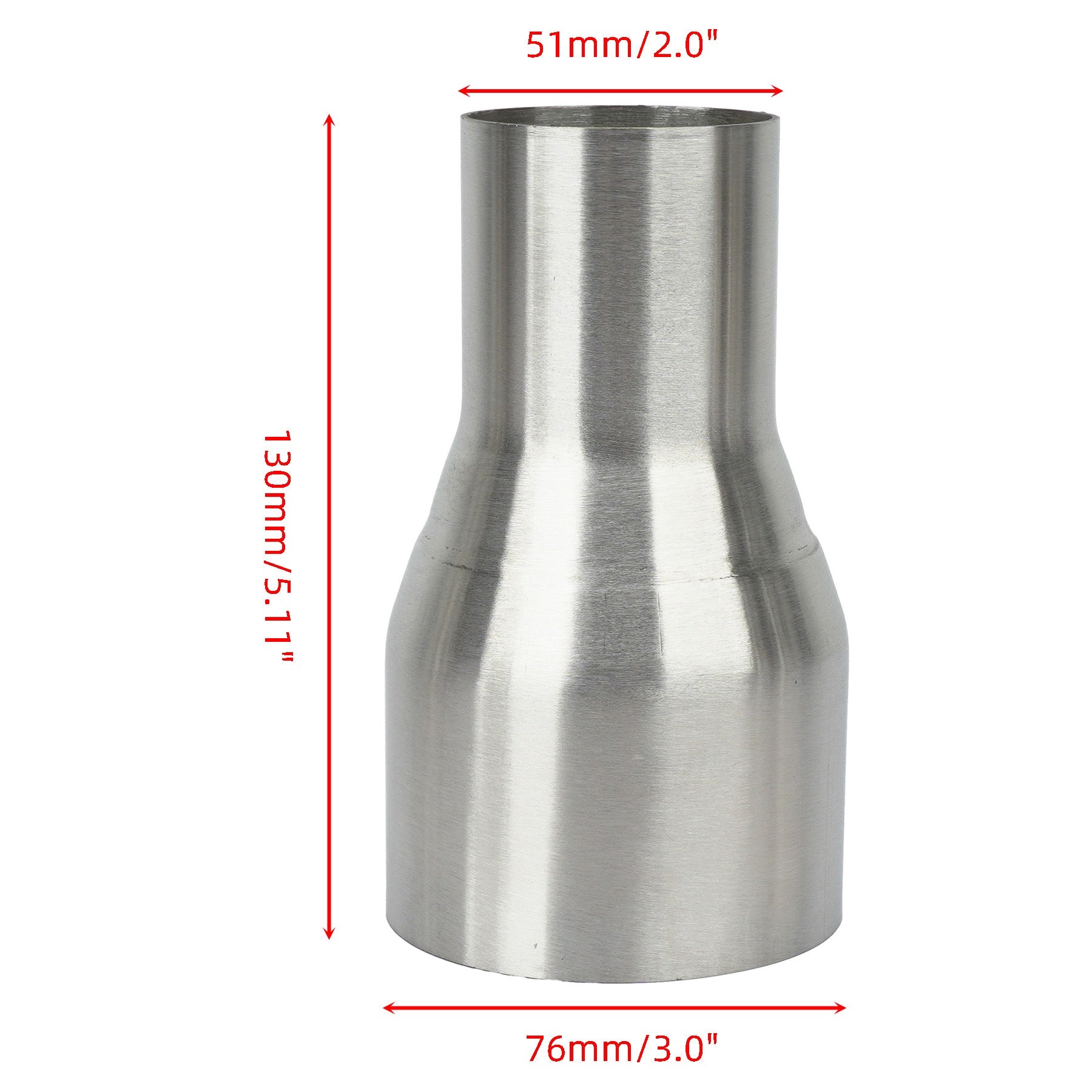 Premium Stainless Steel Exhaust Component Adapter / Reducer Pipe Connector 51/57/63/76/89/102mm