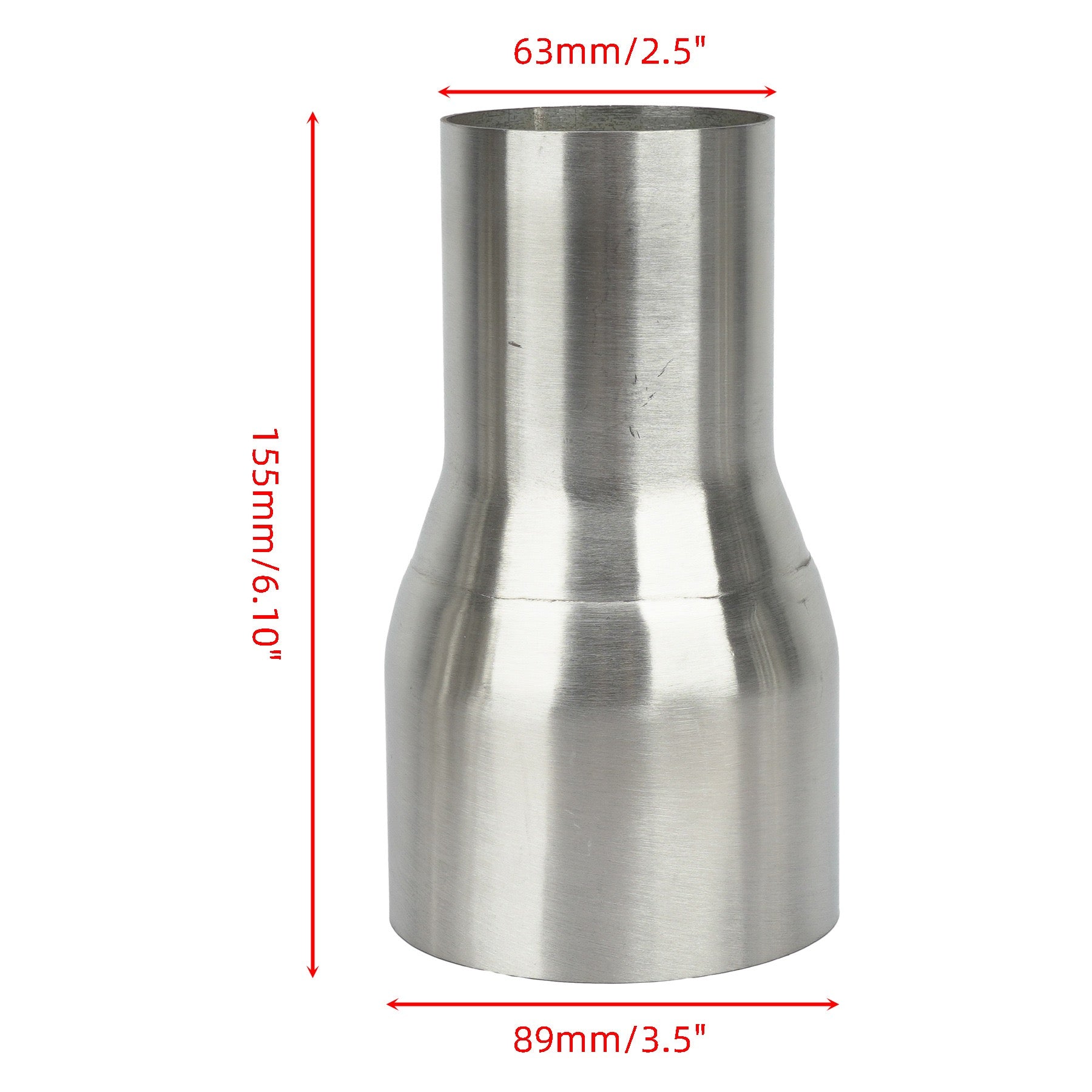 Premium Stainless Steel Exhaust Component Adapter / Reducer Pipe Connector 51/57/63/76/89/102mm