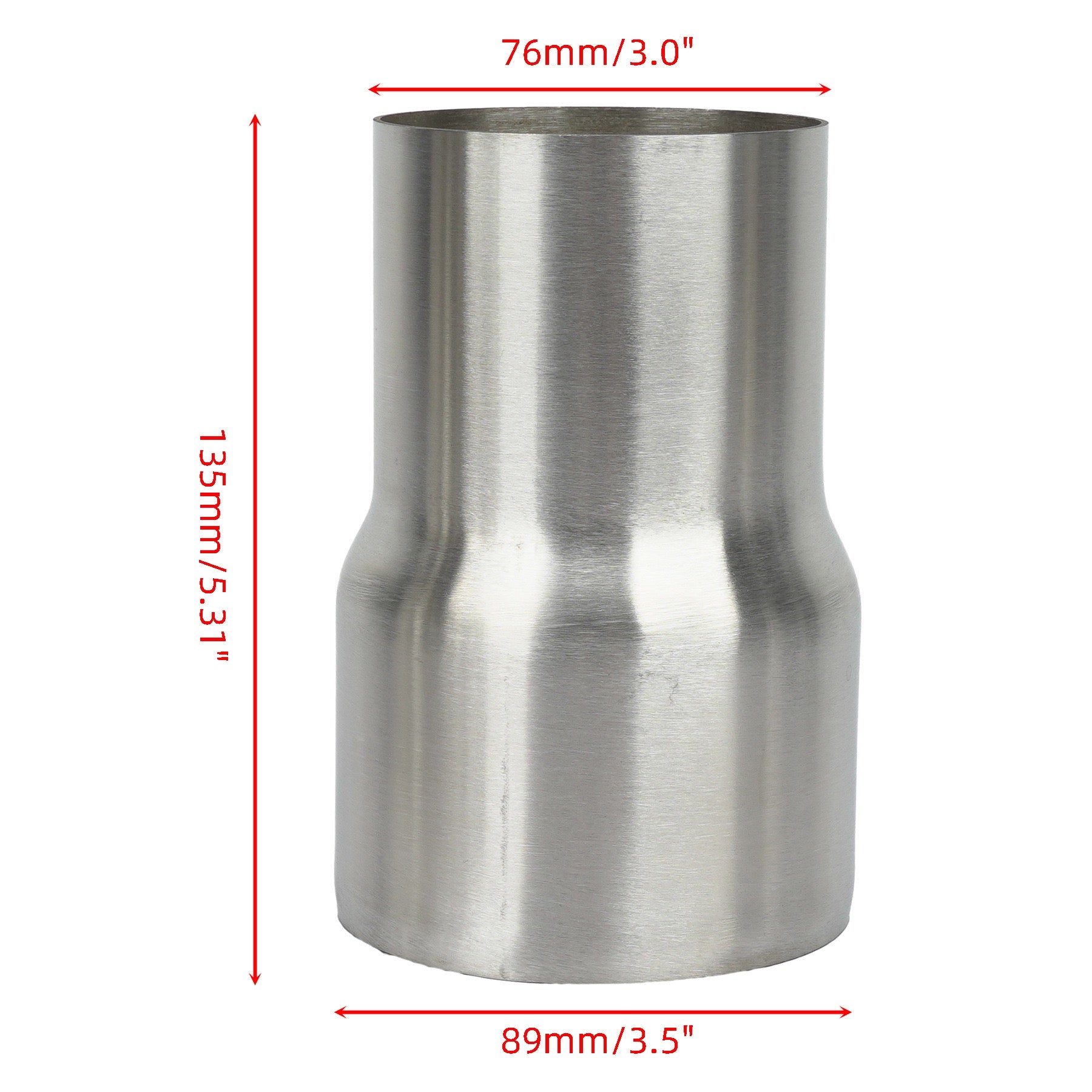 Premium Stainless Steel Exhaust Component Adapter / Reducer Pipe Connector 51/57/63/76/89/102mm