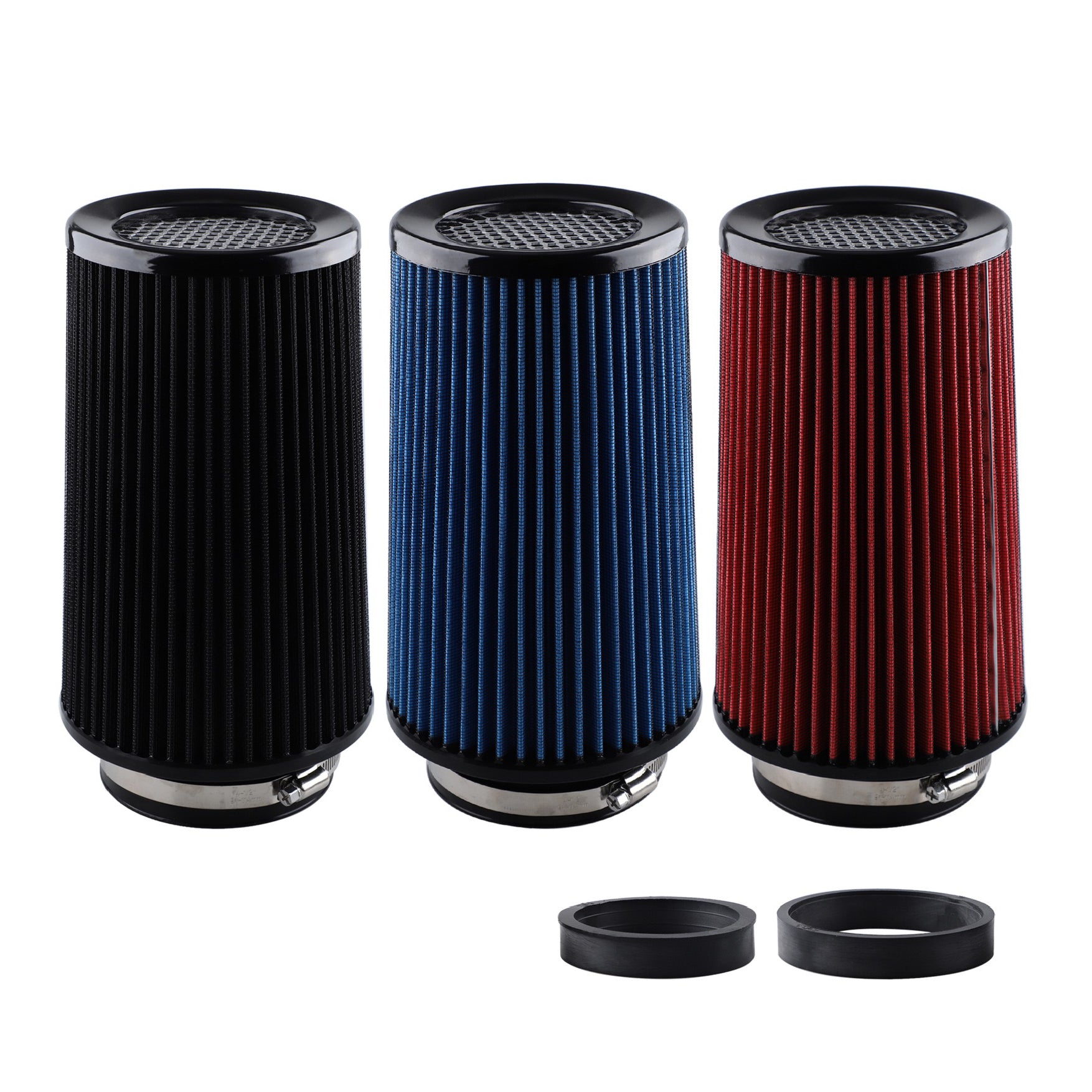 Car modification air filter with high-flow mushroom head filter, intake pipe 76mm, 89mm, 101mm