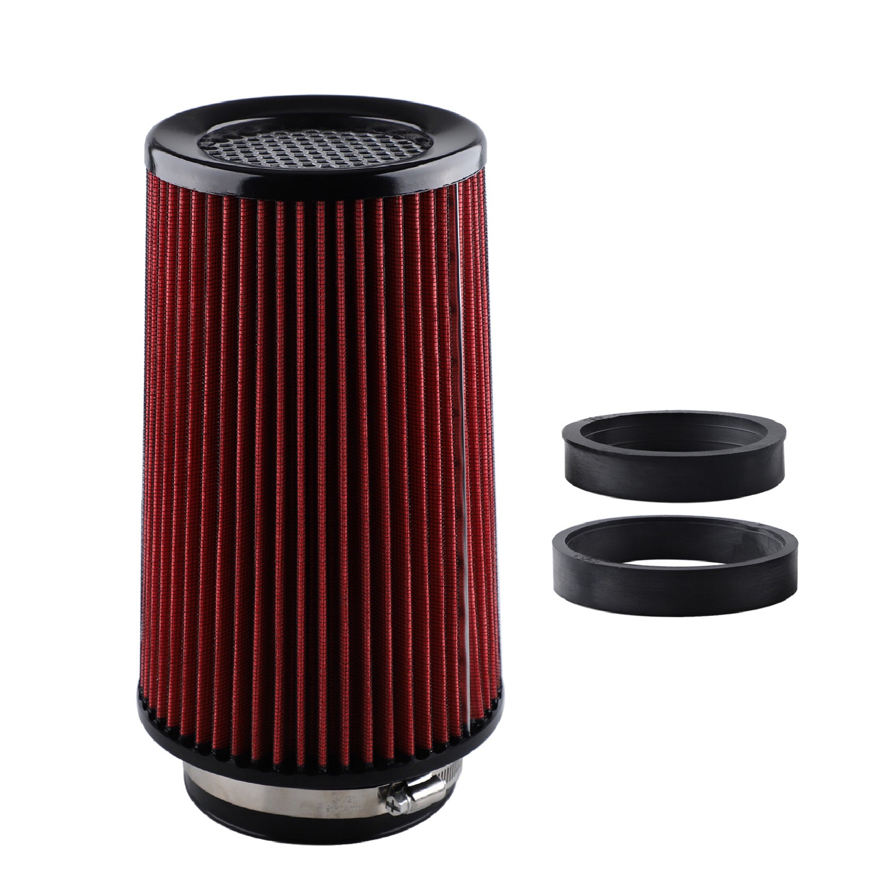 Car modification air filter with high-flow mushroom head filter, intake pipe 76mm, 89mm, 101mm