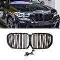 BMW X5 frame grille, 2019-2022 model G05, double-line bright black luminescent strip with lights, LED BMW 5 Series modification