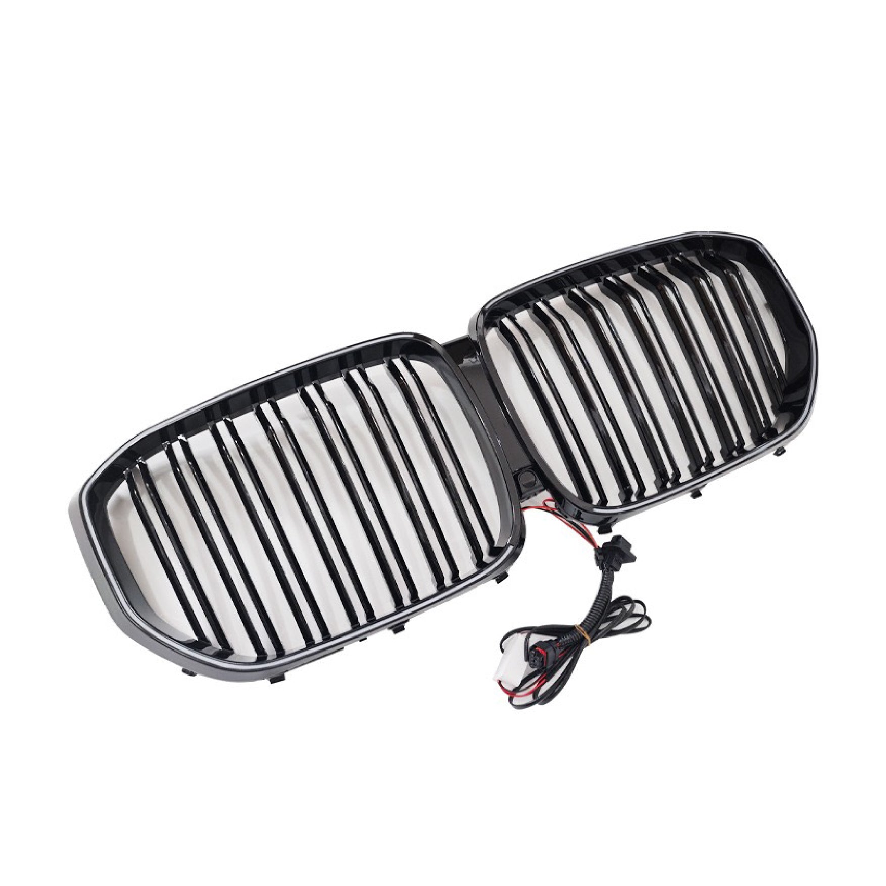 BMW X5 frame grille, 2019-2022 model G05, double-line bright black luminescent strip with lights, LED BMW 5 Series modification