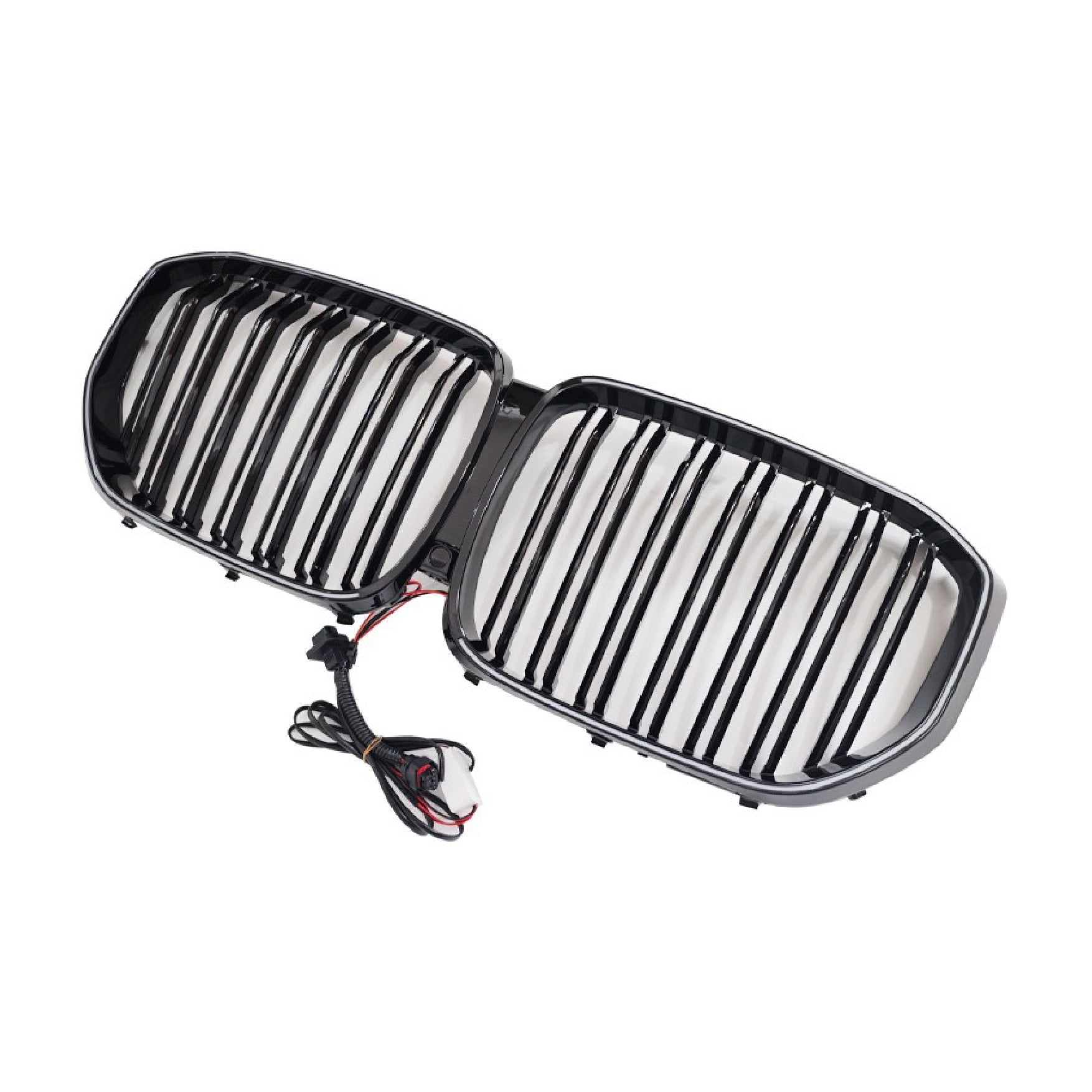 BMW X5 frame grille, 2019-2022 model G05, double-line bright black luminescent strip with lights, LED BMW 5 Series modification