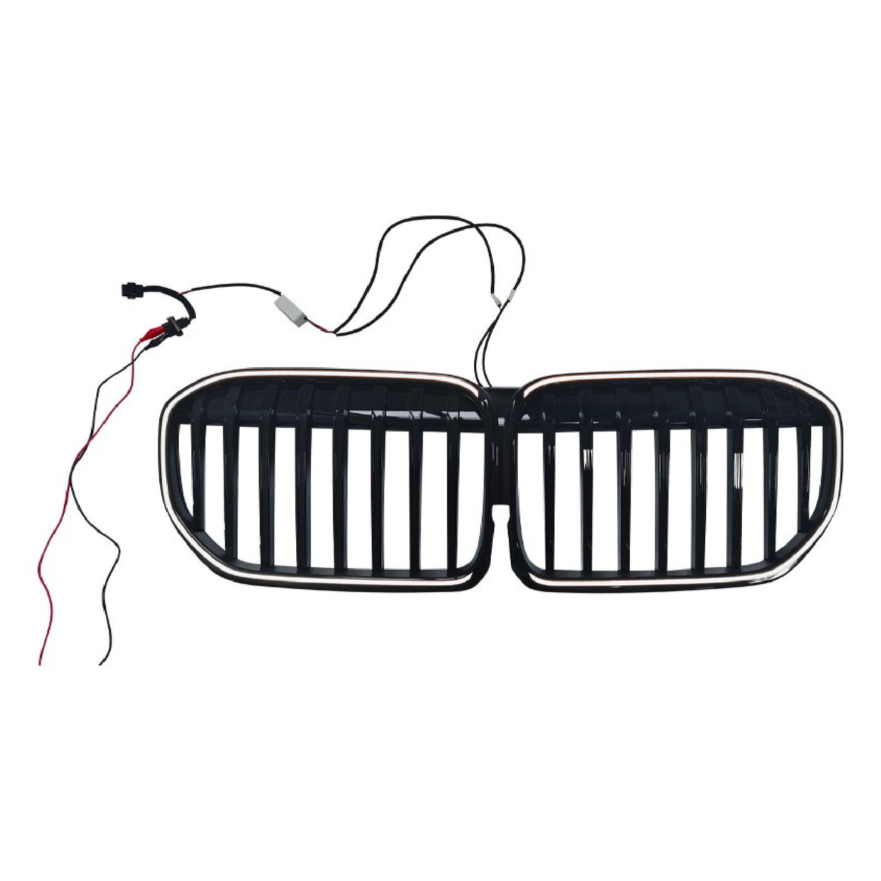 BMW 7 Series G12 grille, 2019-2022 model, modified LED with lights, black ABS material. BMW 7 Series modification parts