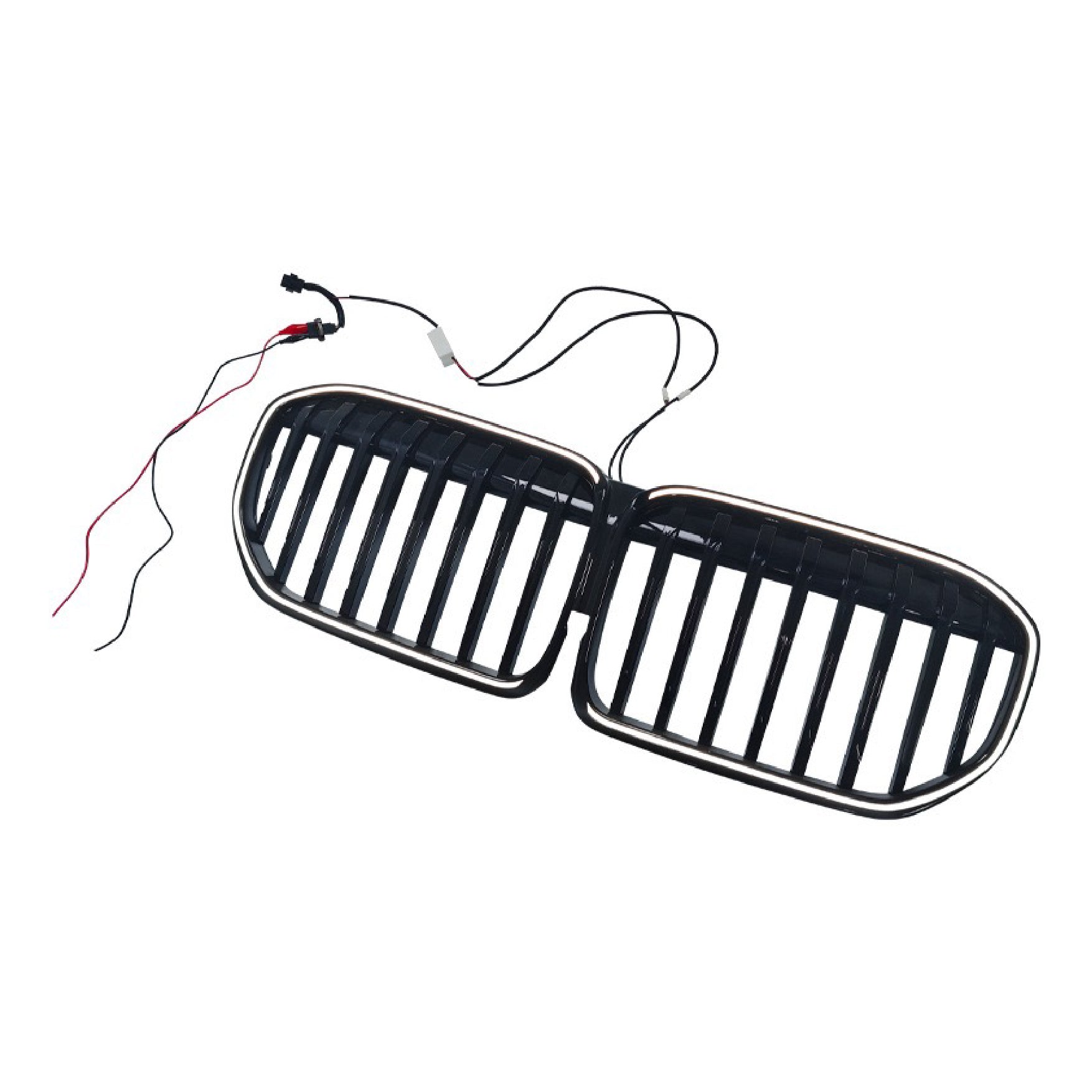 BMW 7 Series G12 grille, 2019-2022 model, modified LED with lights, black ABS material. BMW 7 Series modification parts