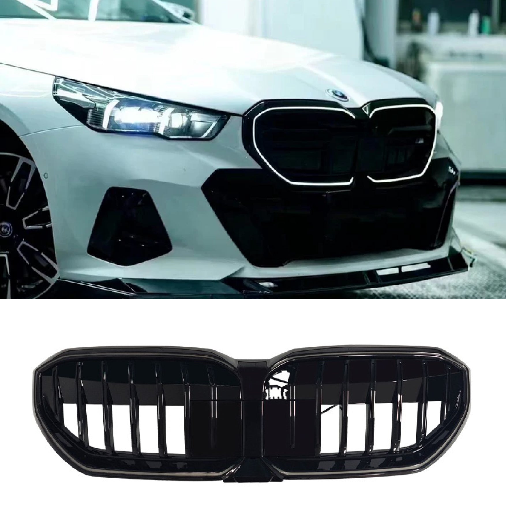 BMW 5 Series Glowing LED Grille Compatible with 2023-2026 Models G60 ABS Vertical Style Modification Parts