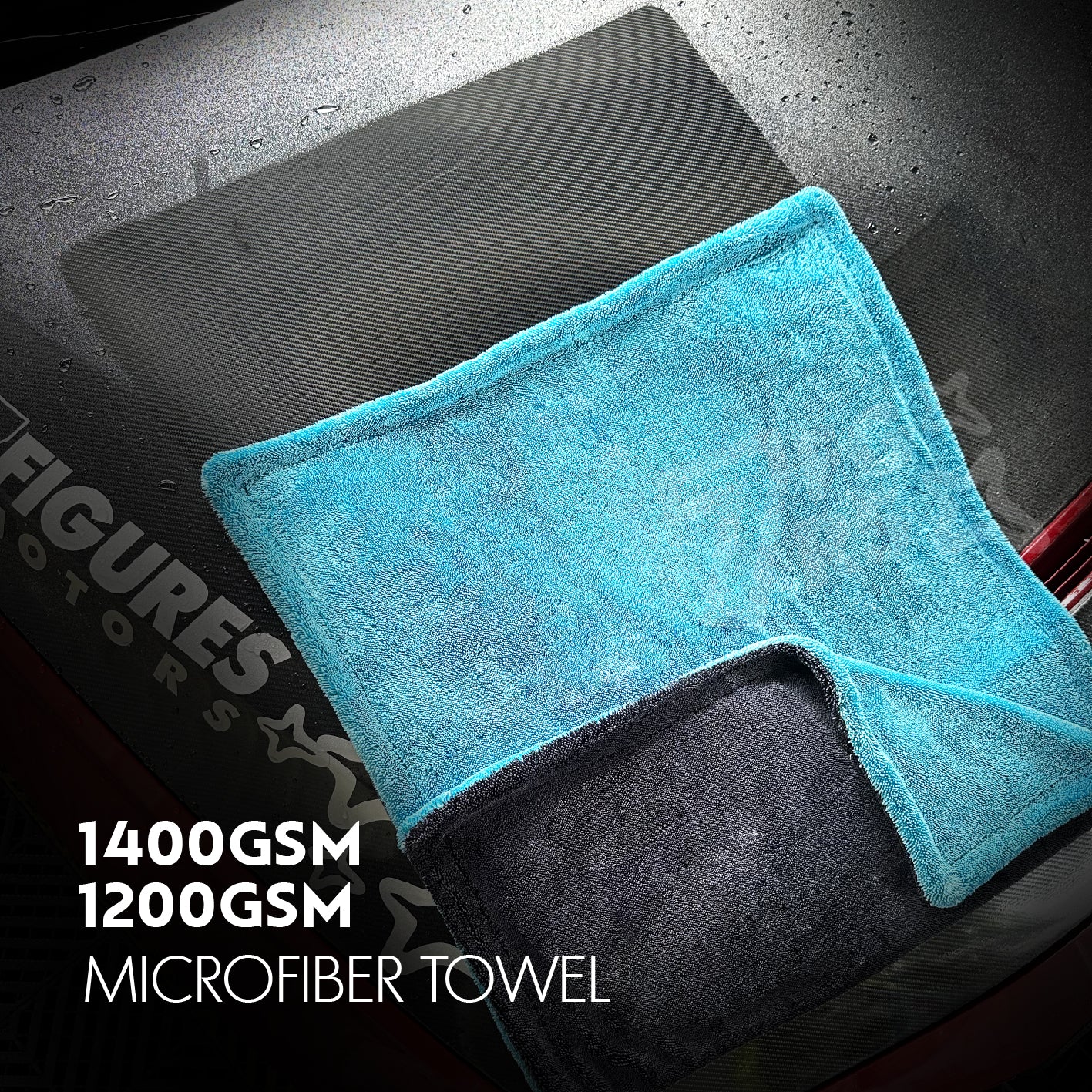 1400GSM Premium Edgeless Twisted Loop Microfiber Car Drying Towel