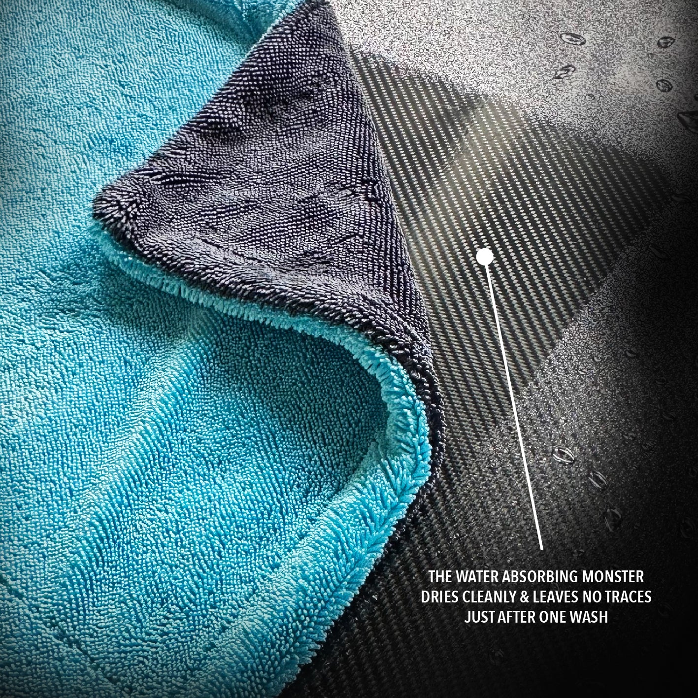 1400GSM Premium Edgeless Twisted Loop Microfiber Car Drying Towel