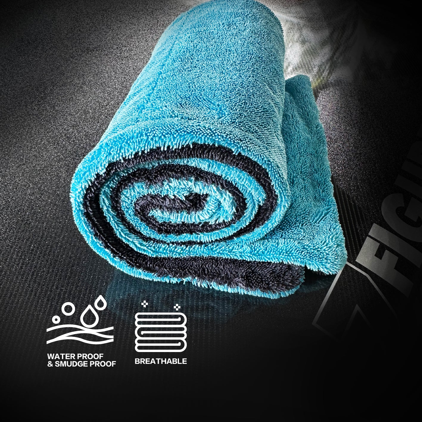1400GSM Premium Edgeless Twisted Loop Microfiber Car Drying Towel
