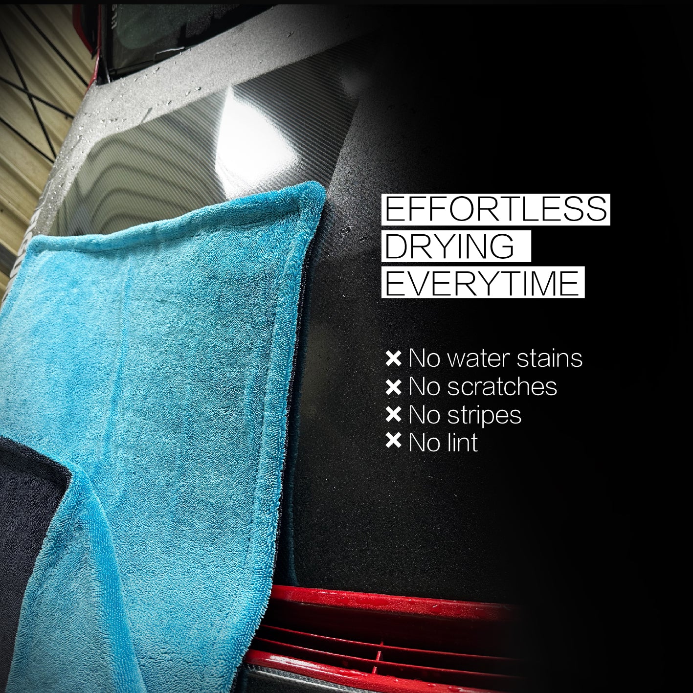 1400GSM Premium Edgeless Twisted Loop Microfiber Car Drying Towel