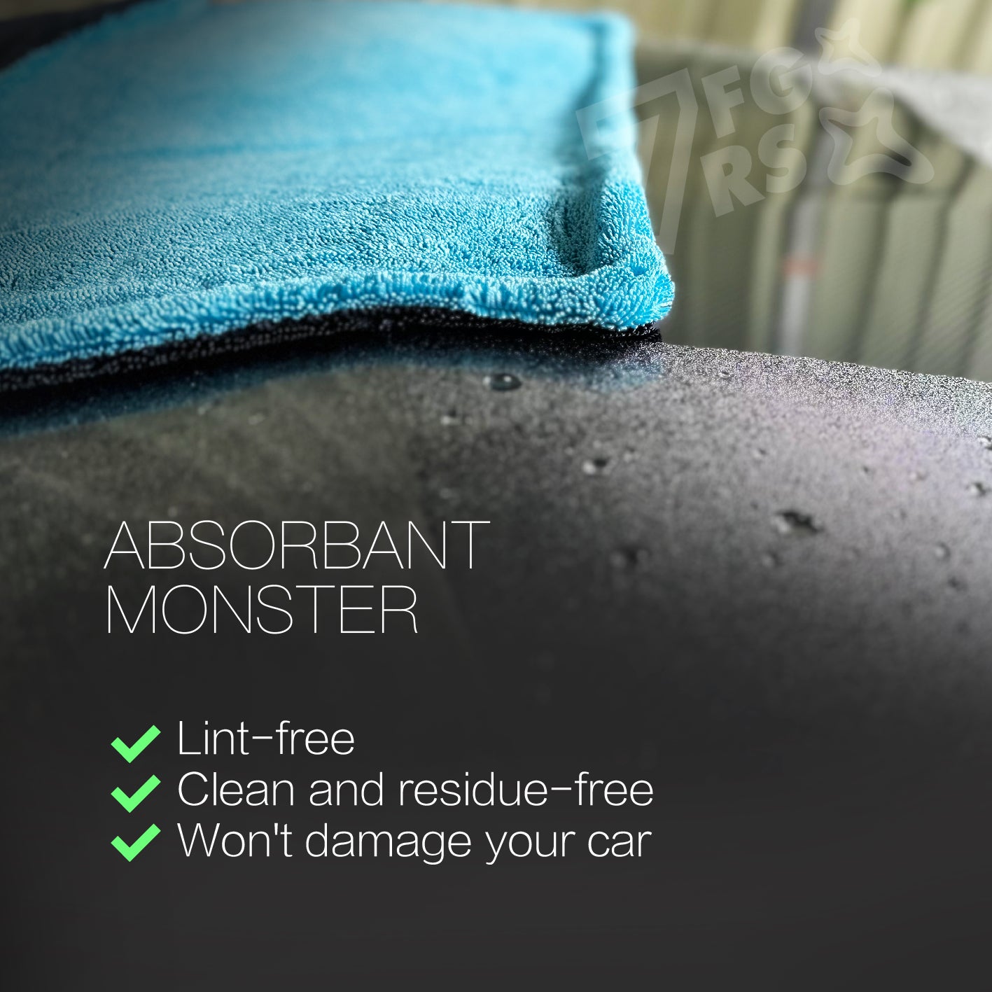 1400GSM Premium Edgeless Twisted Loop Microfiber Car Drying Towel