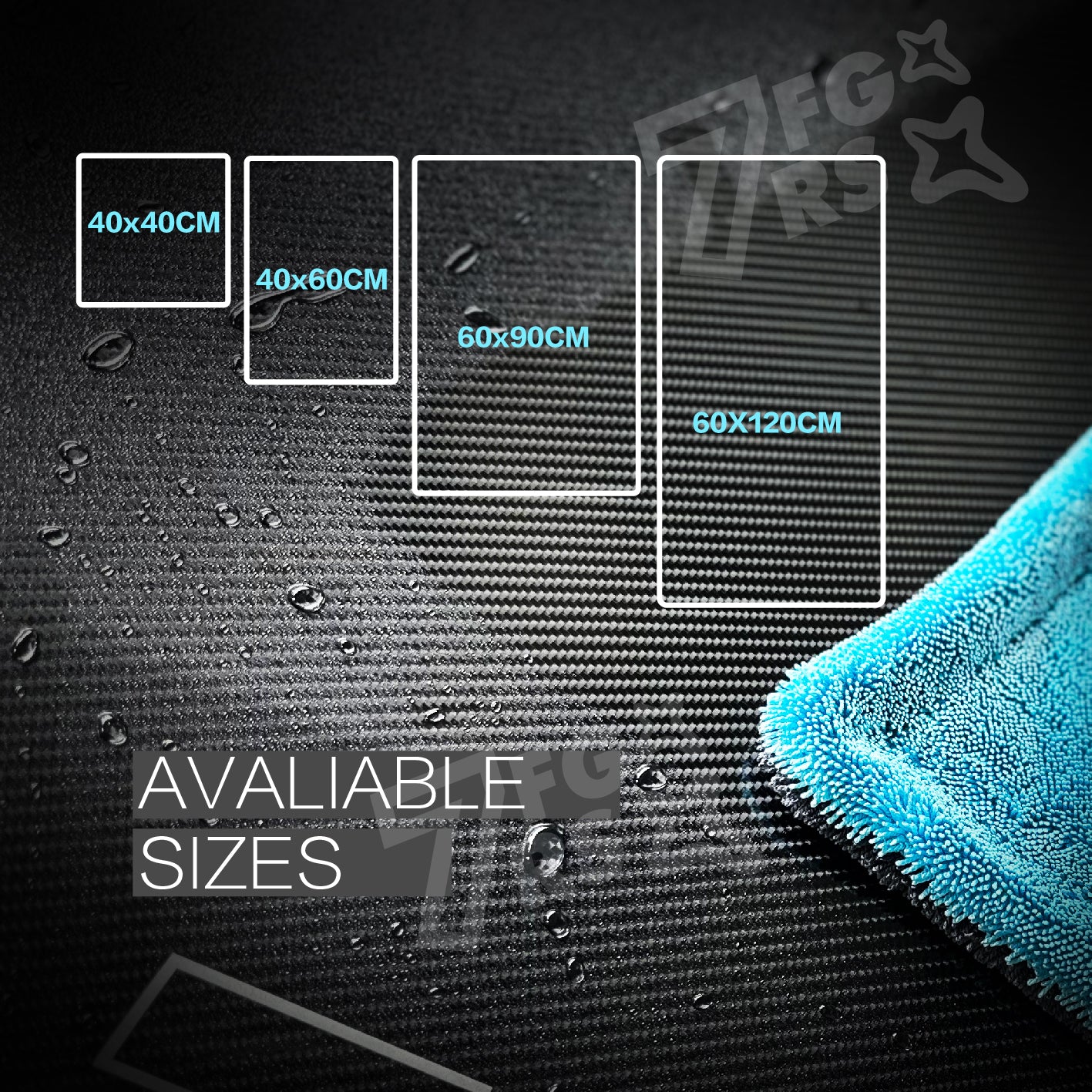 1400GSM Premium Edgeless Twisted Loop Microfiber Car Drying Towel